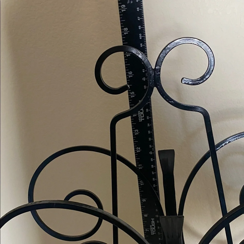 Elegant Black Vintage Wrought Iron Magazine Stand. Butterfly Design.